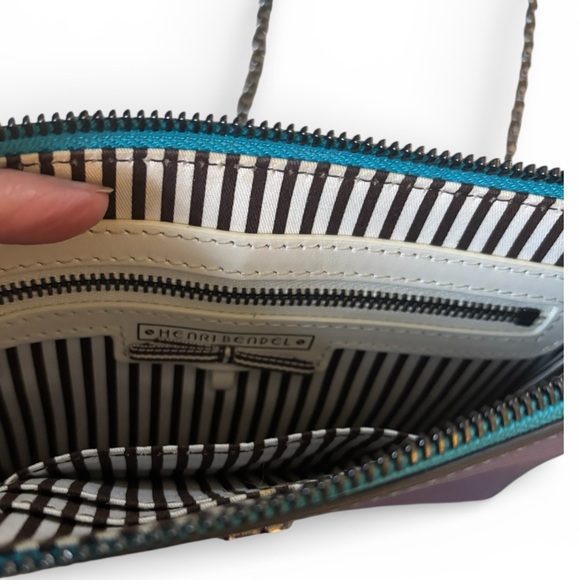 Henri Bendel Iridescent Blue Galactic Petrol Bag with Chain strap